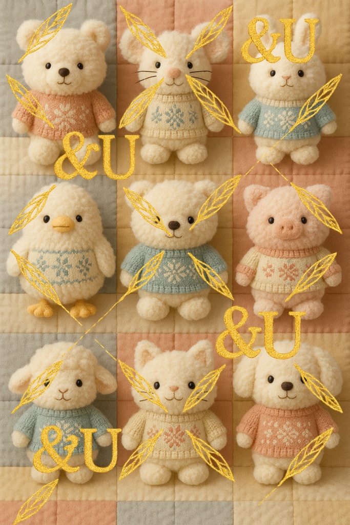 写真風デザインどうぶつアイコン9種類セット