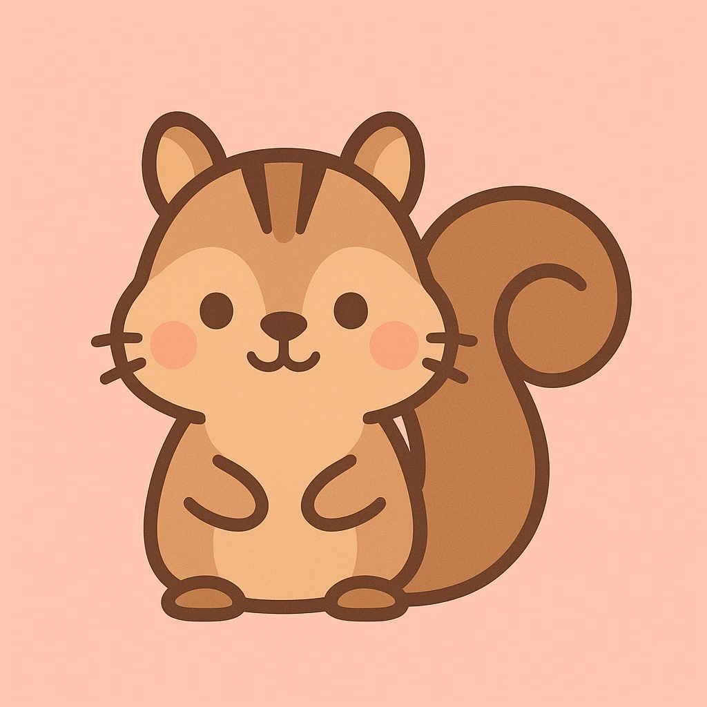 【無料・フリー素材・FREE】単品どうぶつイラストアイコン&壁紙<リス・クマ>