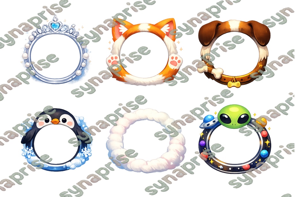 【NEW★】✨着せ替えアイコンリングセット👑🐱🐶🐧☁👽 quiet signal icon rings collection ※雨音アンビエント音源付き🎶