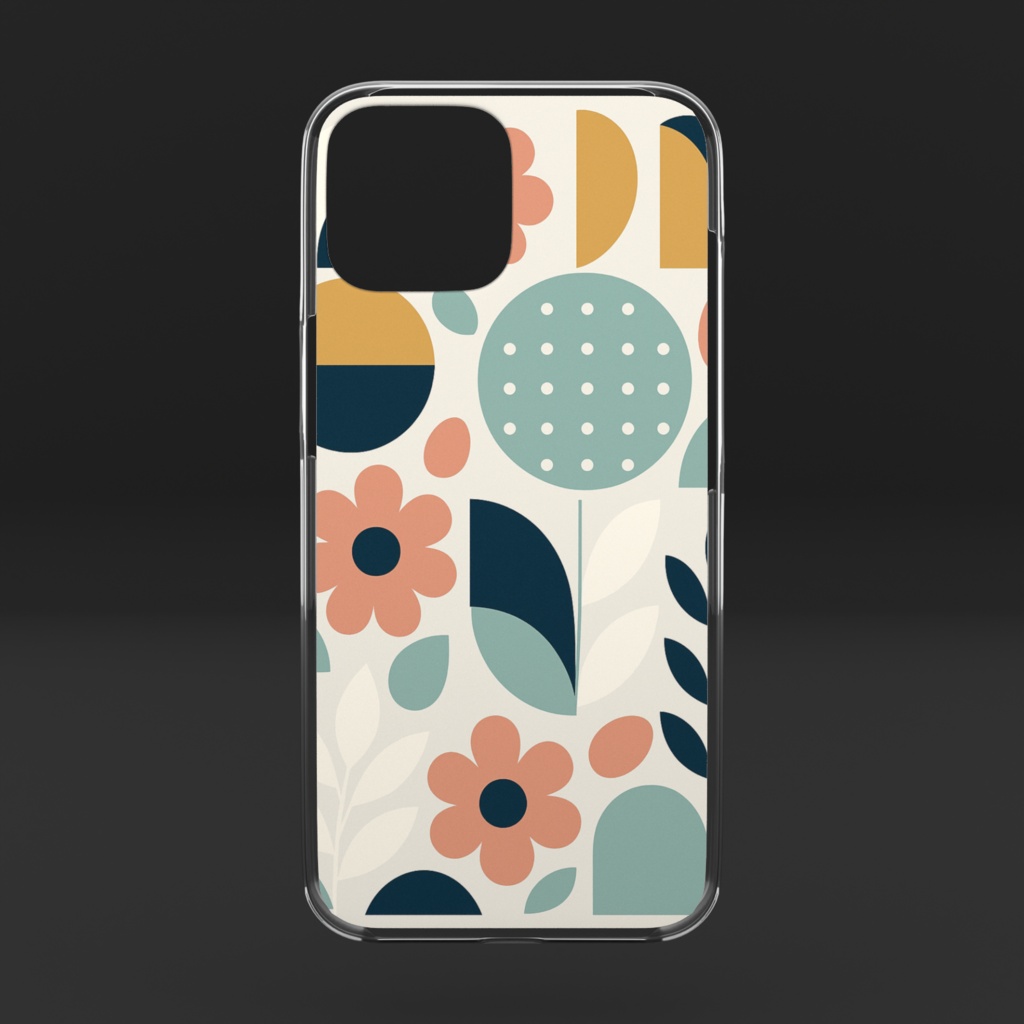 【NEW★】✨シンプル北欧柄幾何学クリアiphone16ケース