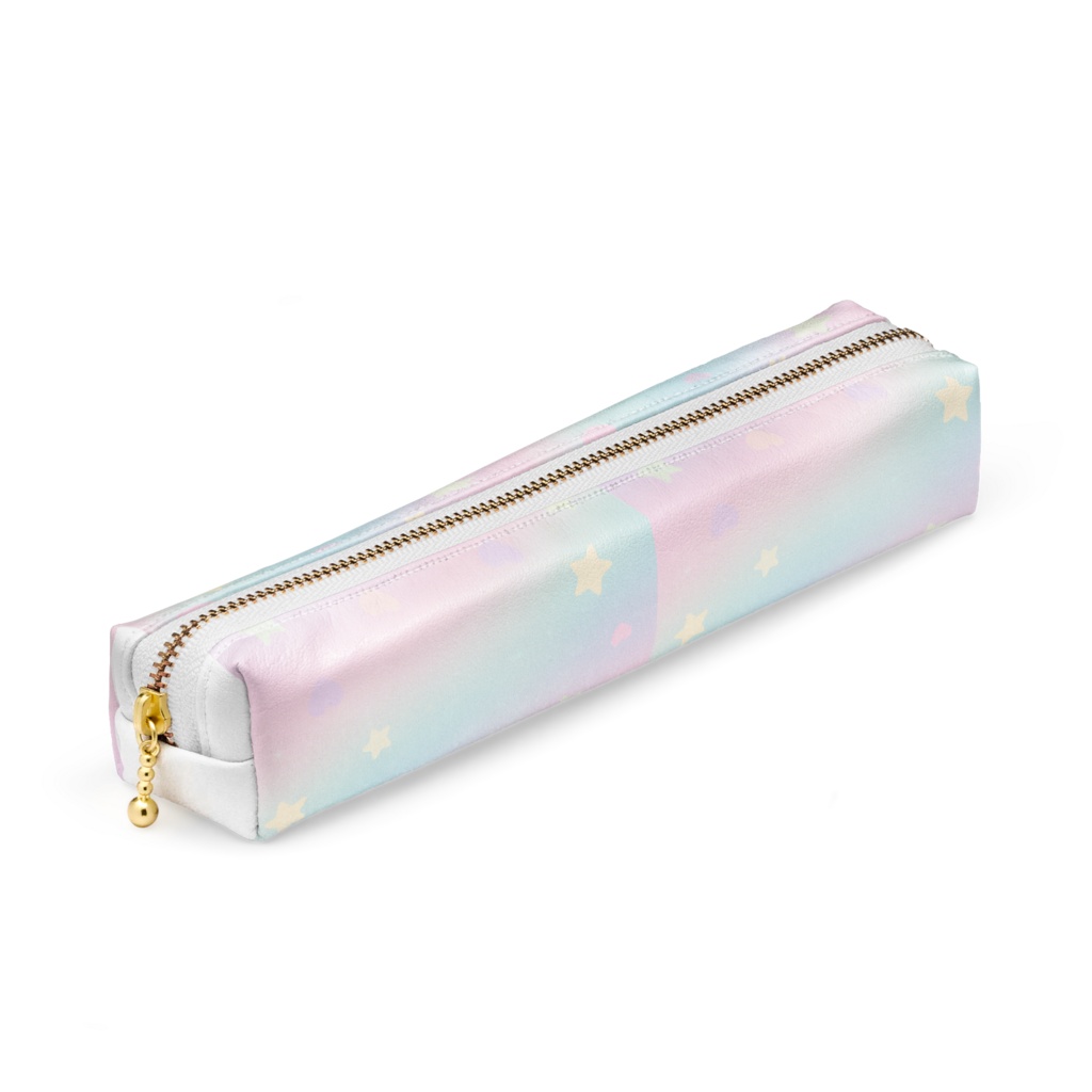 【NEW★】✨ゆめかわ淡色ファンタジーペンケース 20 x 4 x 4cm - ホワイト