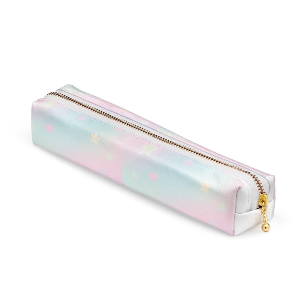 【NEW★】✨ゆめかわ淡色ファンタジーペンケース 20 x 4 x 4cm - ホワイト