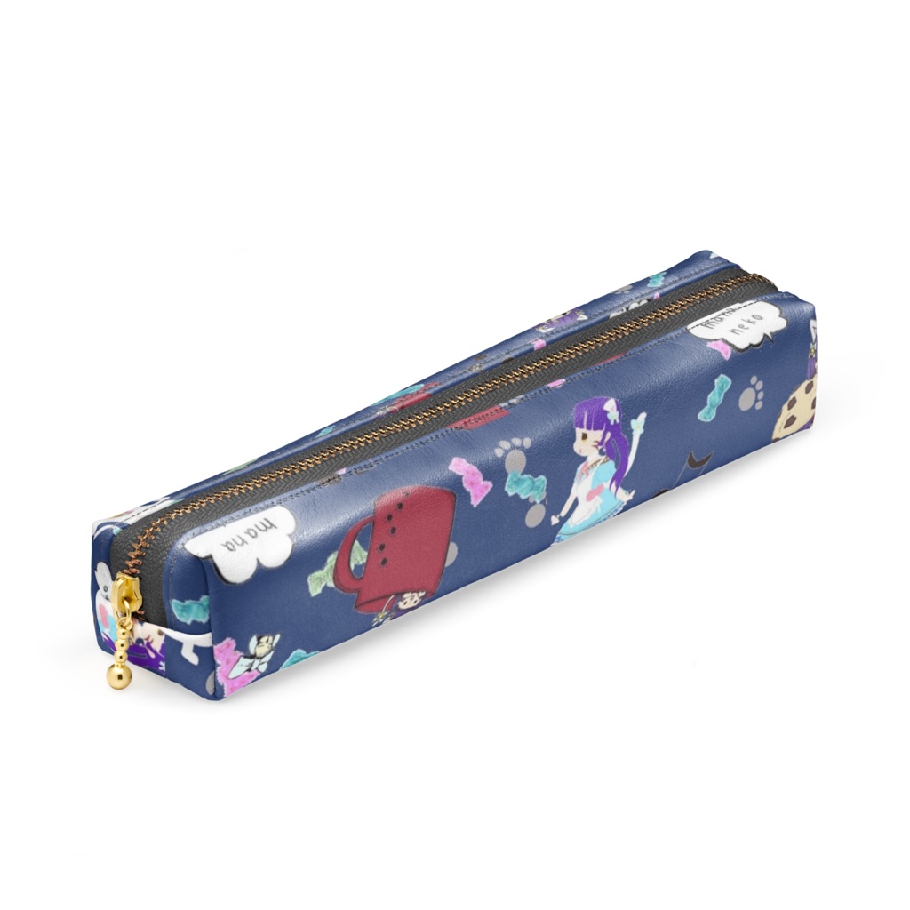 総柄ペンケース ネイビー