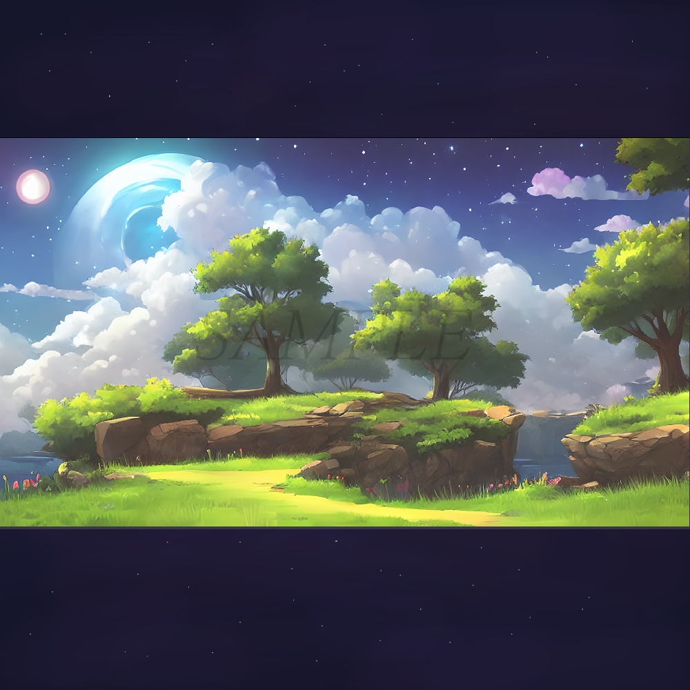 【背景素材】星空ファンタジー背景10枚セット(PNG/JPEG)