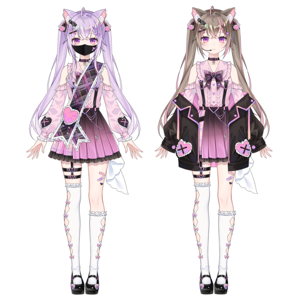 【VTS対応/汎用ボディ】NEKO IDOL 地雷系アイドル女の子【Live2D Model】