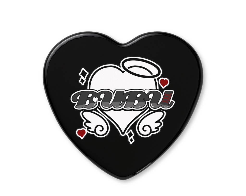 ネームロゴハート缶バッジ