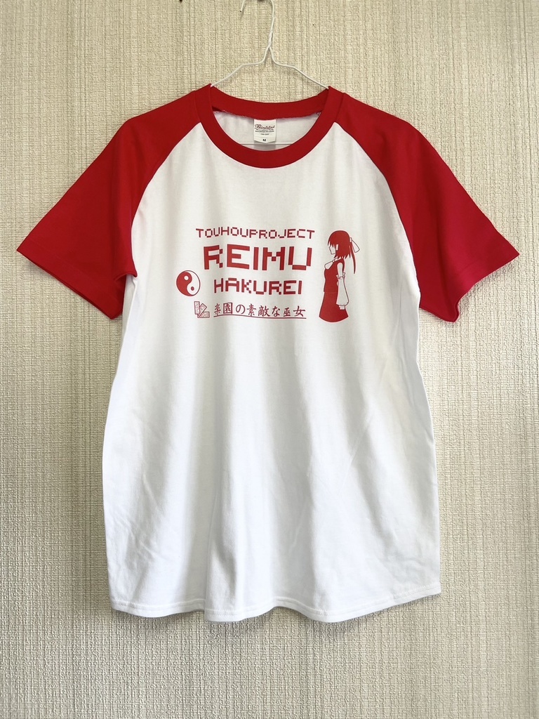 東方デザインＴシャツ　博麗霊夢　ラグラン