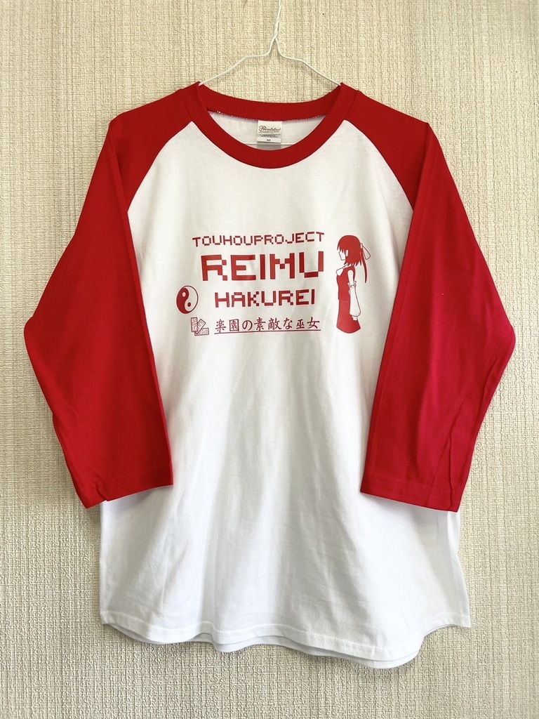 東方デザインＴシャツ　博麗霊夢　七分袖
