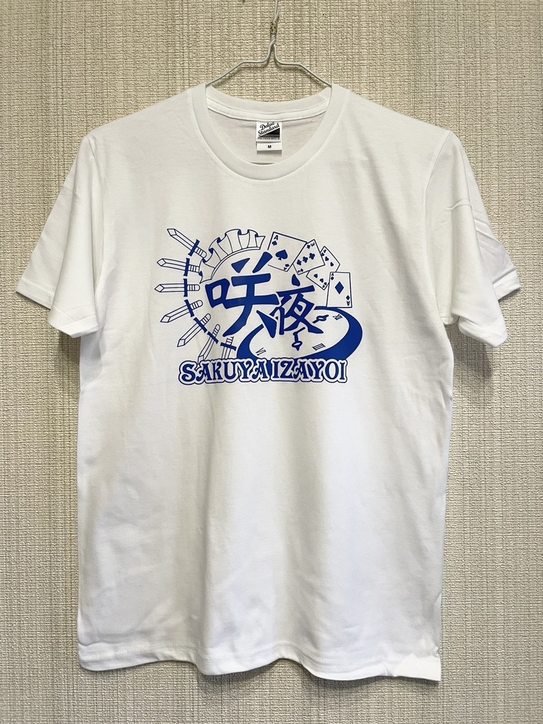 東方デザインＴシャツ　十六夜咲夜　ホワイト×ブルー