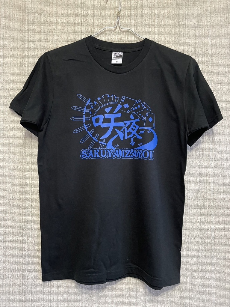 東方デザインＴシャツ　十六夜咲夜　ブラック×ブルー