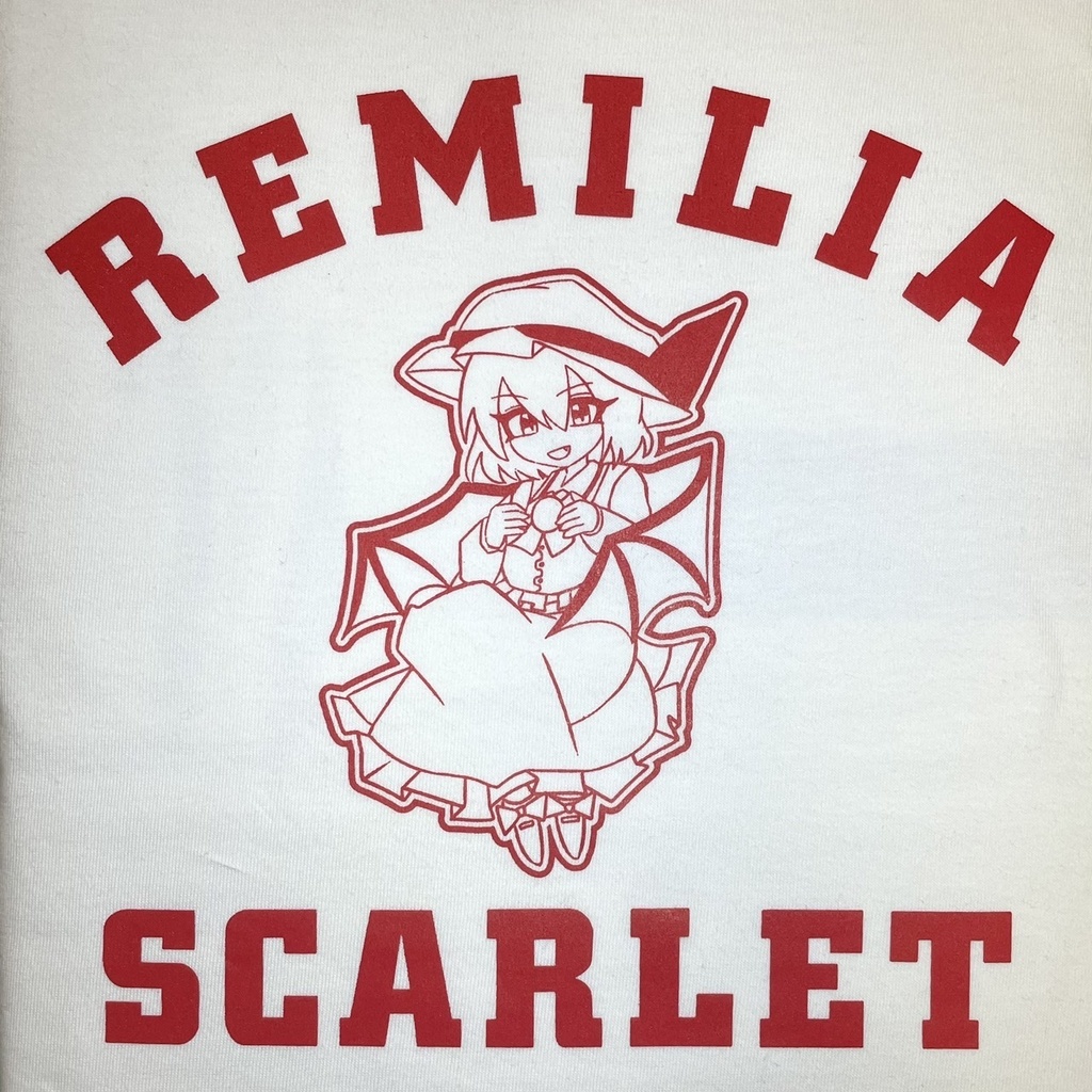 東方デザインTシャツ レミリア・スカーレット キャラクター ホワイト×レッド