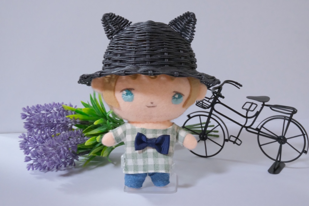 ぬいぐるみ用のねこ耳帽子