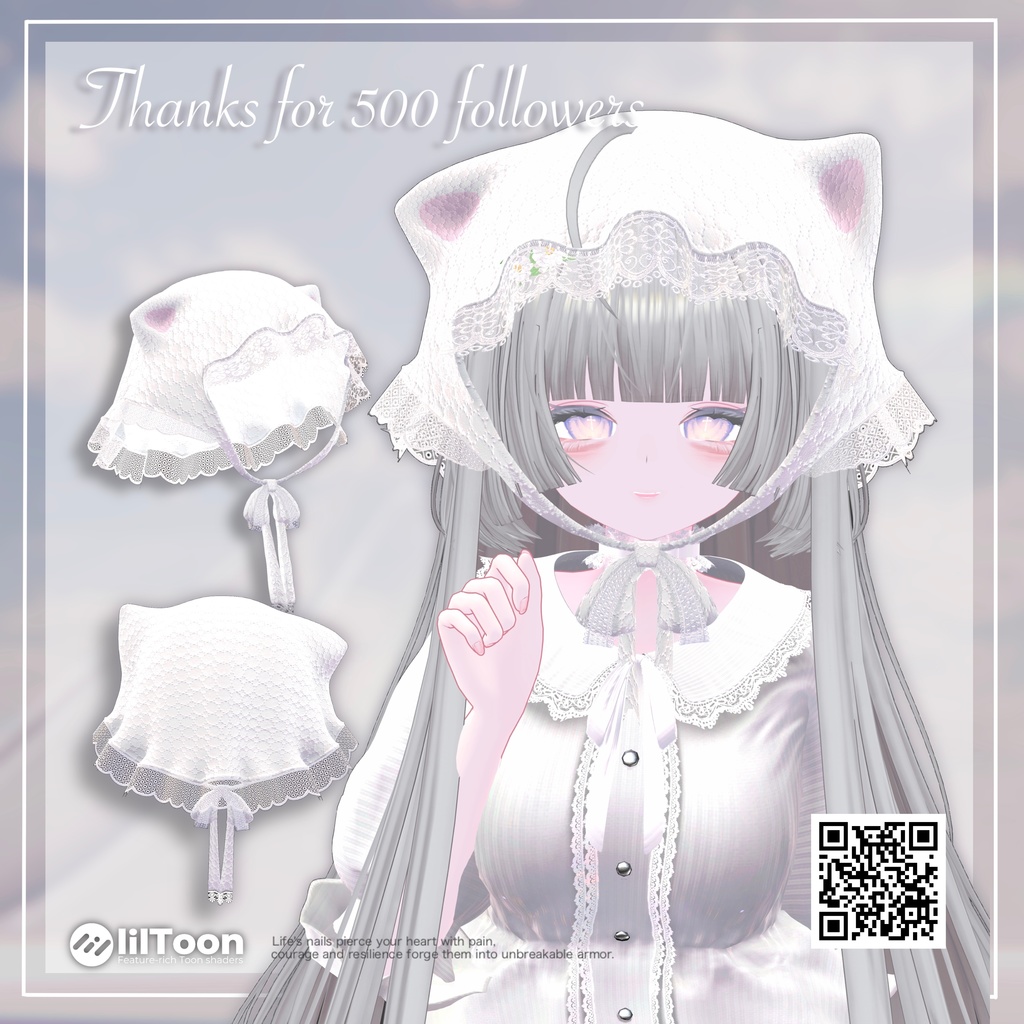 【無料】500 Followers Gift「LaceNekoHat」