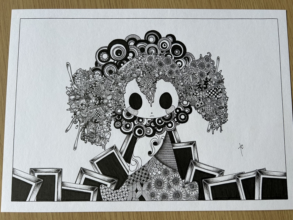 同人手書きアナログイラスト お菓子の魔女 A4 原画