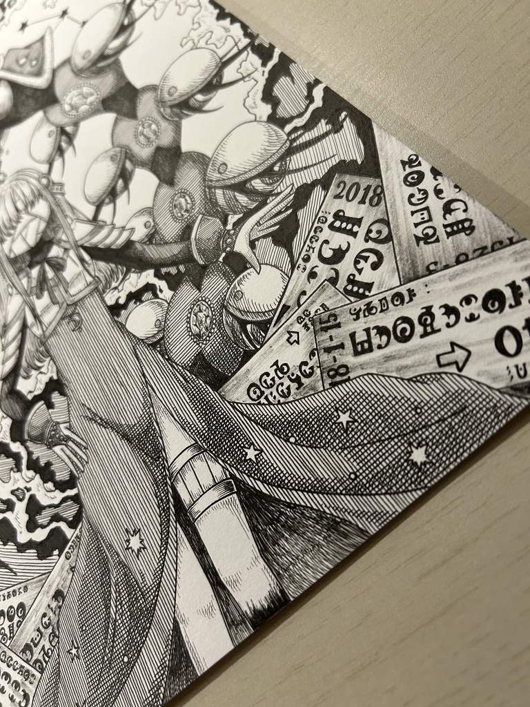 同人手書きアナログイラスト マギアレコード 七海やちよ A4原画