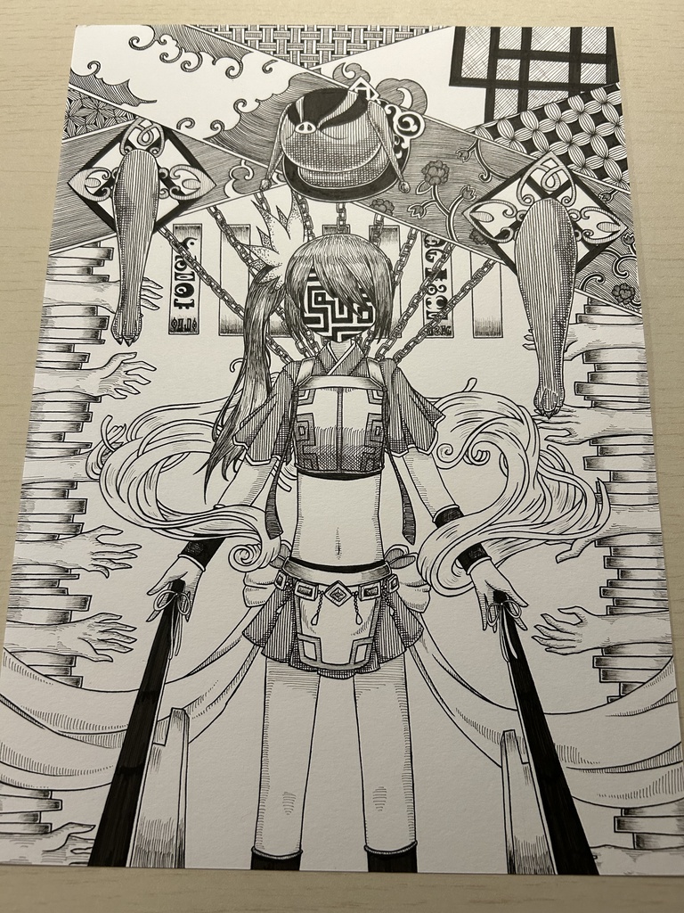 同人手書きアナログイラスト マギアレコード 由比鶴乃 A4原画