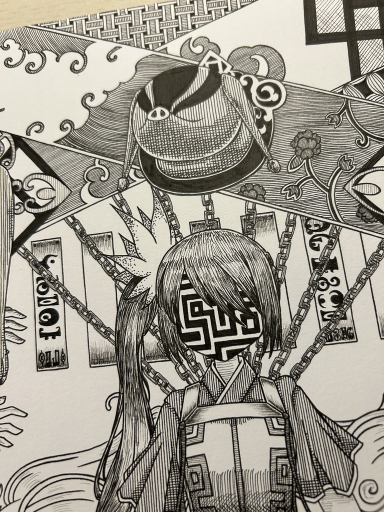 同人手書きアナログイラスト マギアレコード 由比鶴乃 A4原画