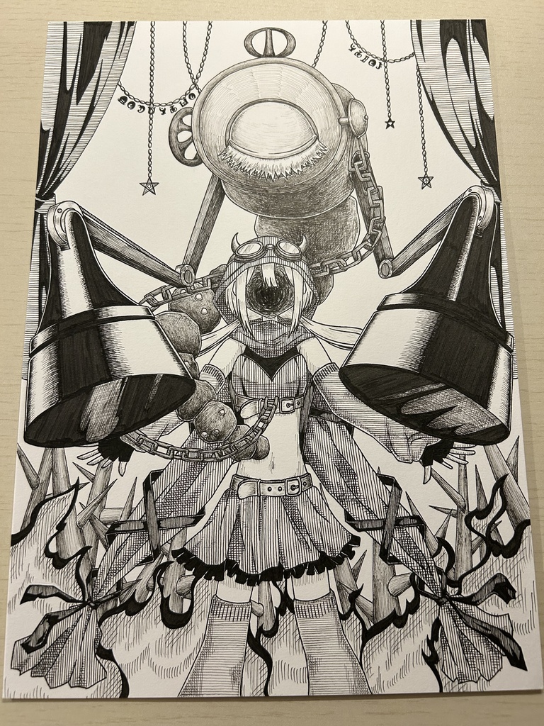 同人手書きアナログイラスト マギアレコード 深月フェリシア A4原画