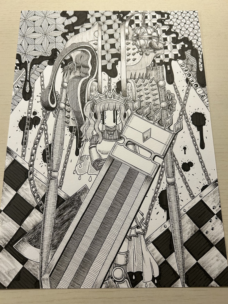 同人手書きアナログイラスト マギアレコード 二葉さな A4原画