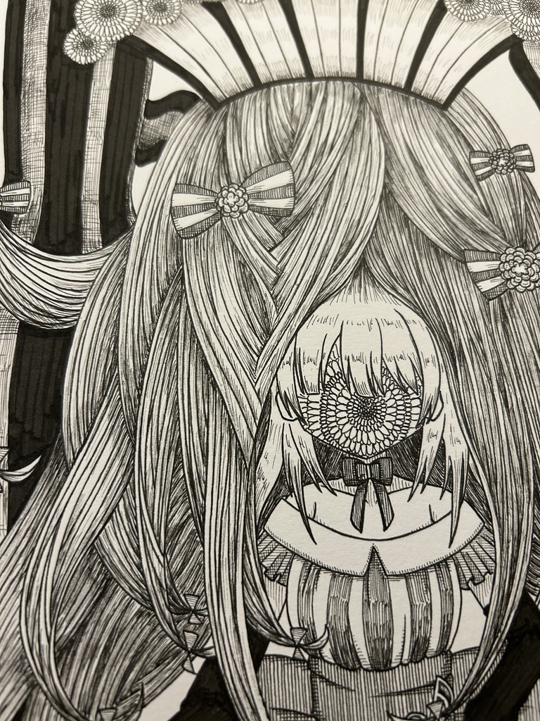 同人手書きアナログイラスト マギアレコード 水波レナ A4原画
