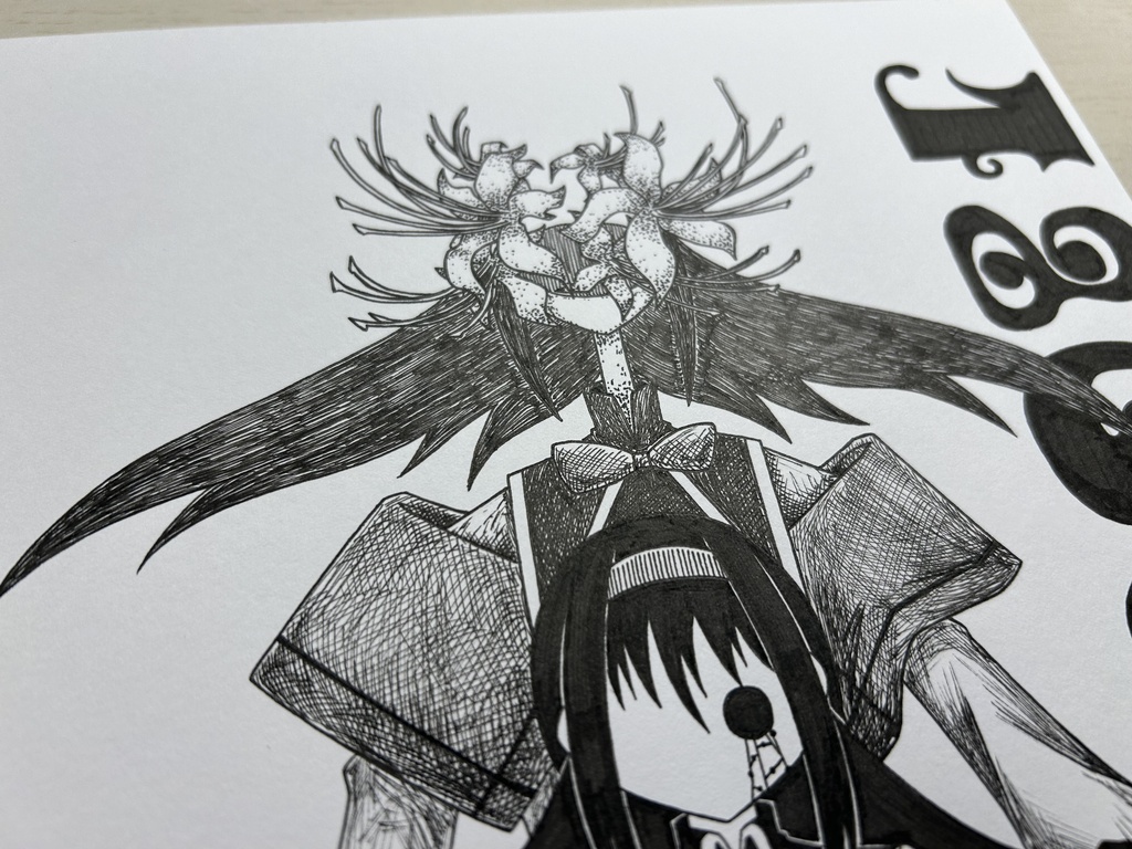 同人手書きアナログイラスト まどマギ 暁美ほむら A4原画