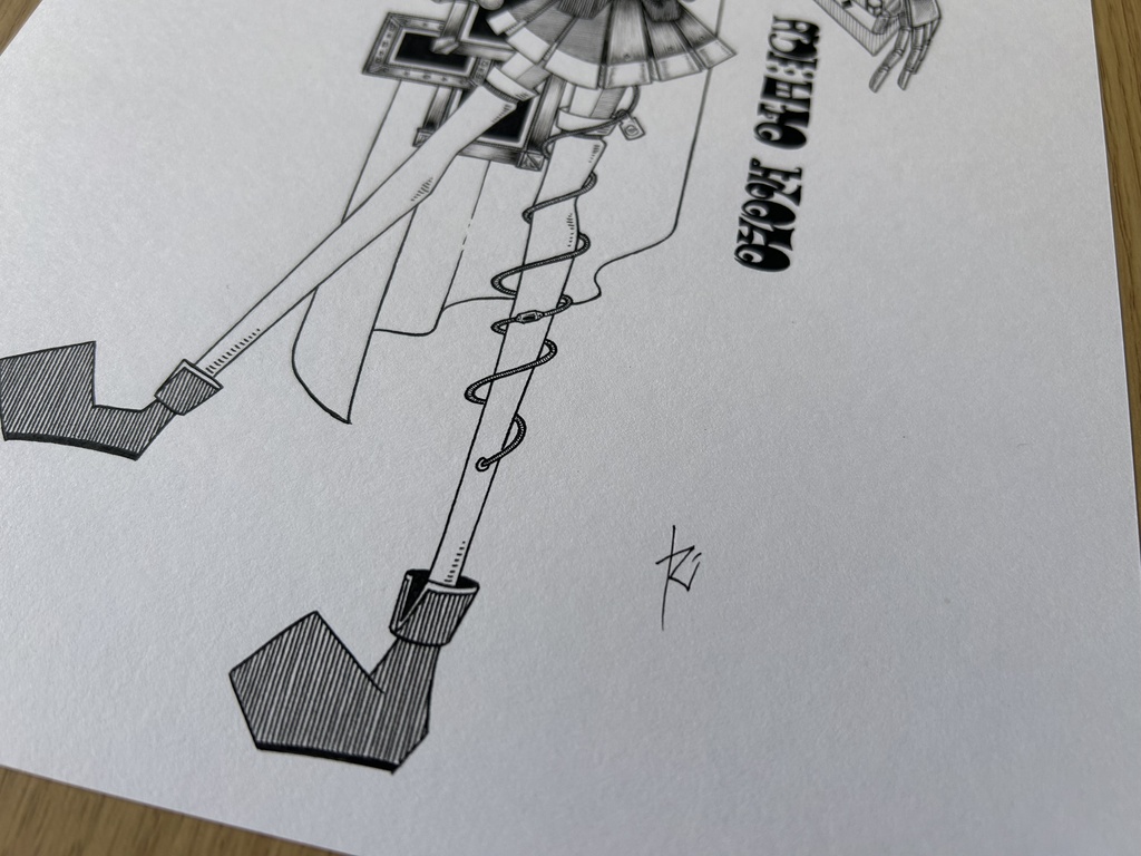 同人手書きアナログイラスト まどマギ 美樹さやか A4原画