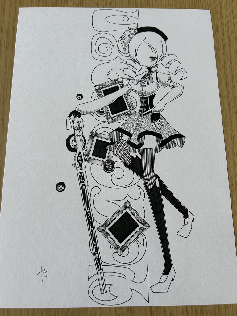 同人手書きアナログイラスト まどマギ 巴マミ A4原画