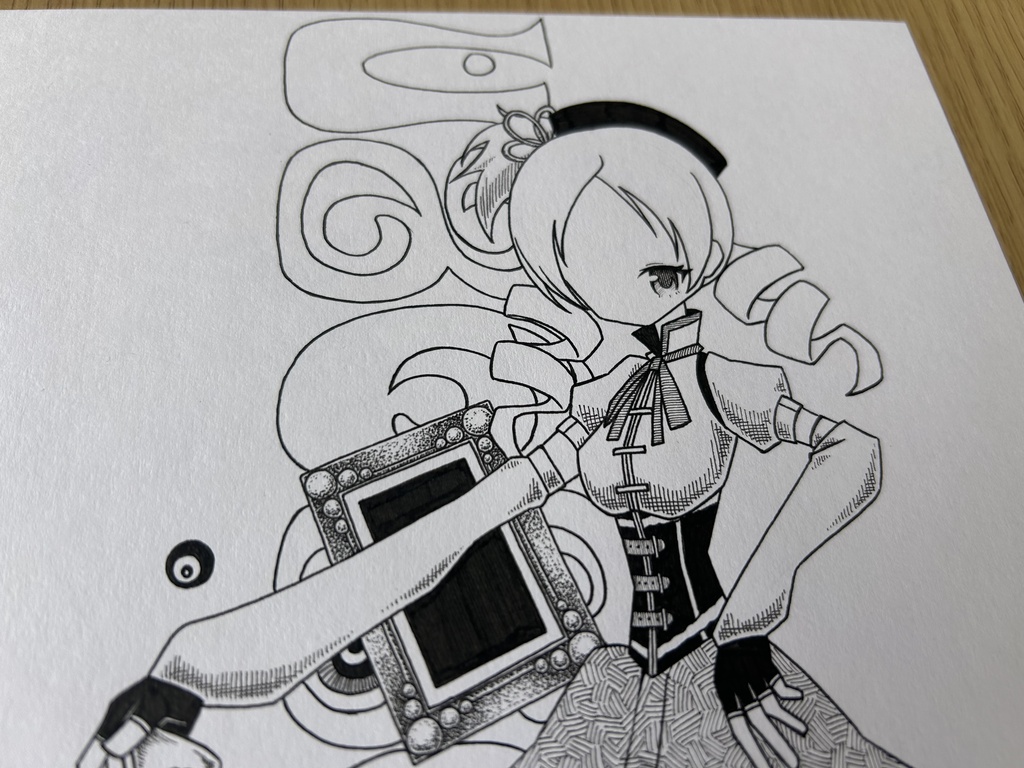 同人手書きアナログイラスト まどマギ 巴マミ A4原画