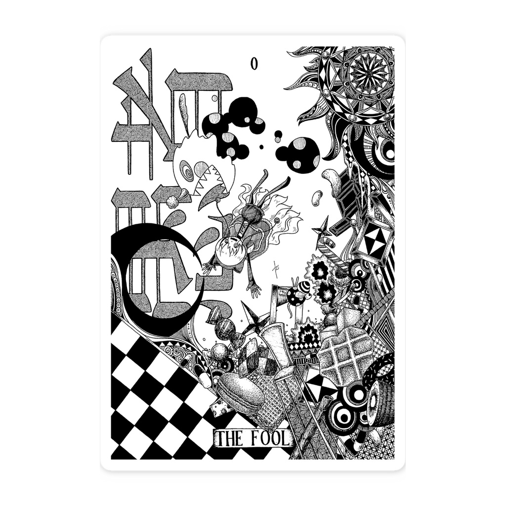 同人手書きアナログイラスト まどマギ 百江なぎさ ゼンタングルアート スマホステッカー