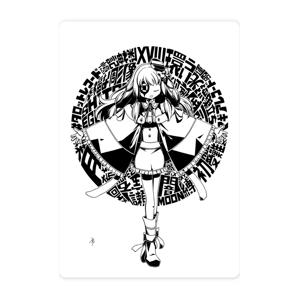 同人手書きアナログイラスト マギアレコード 環うい タイポグラフィアート スマホステッカー