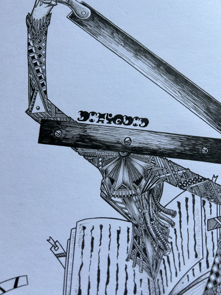 同人手書きアナログイラスト マギアレコード 裁断のドッペル A4原画