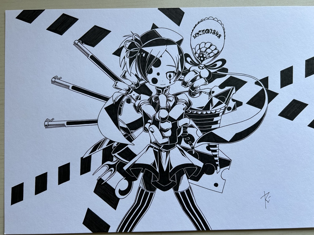 同人手書きアナログイラスト まどマギ 巴マミ おめかしの魔女 A4原画