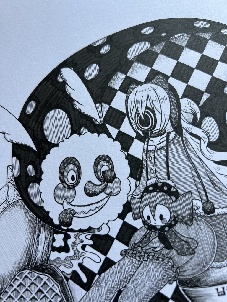 同人手書きアナログイラスト まどマギ 百江なぎさ お菓子の魔女 A4原画