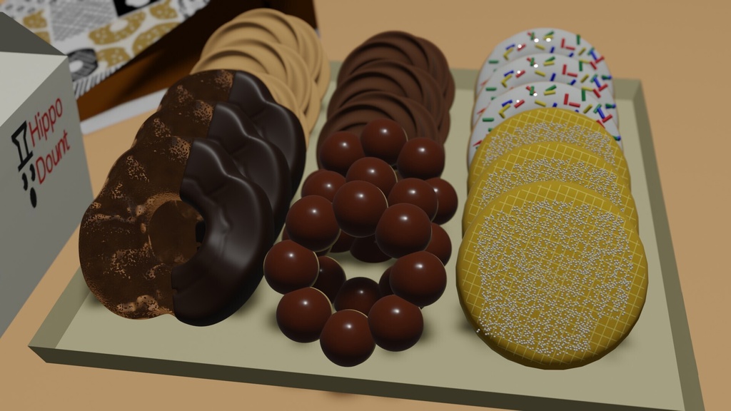 ドーナツ屋のドーナツ集　BlenderとFBX 
