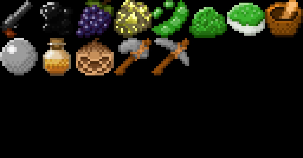 フリーのドット絵素材【16×16ピクセル】2025_01_02