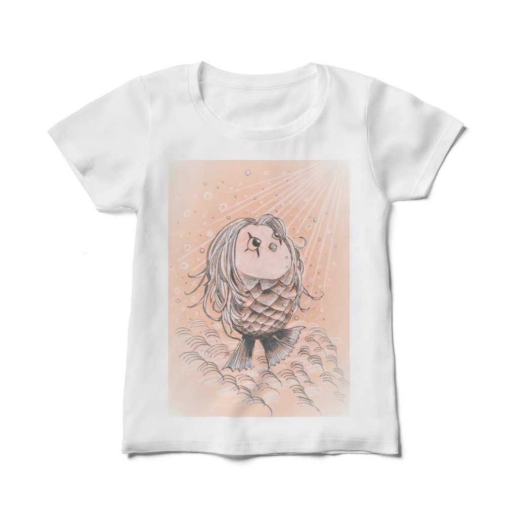 アマビエ様(レディースホワイト)