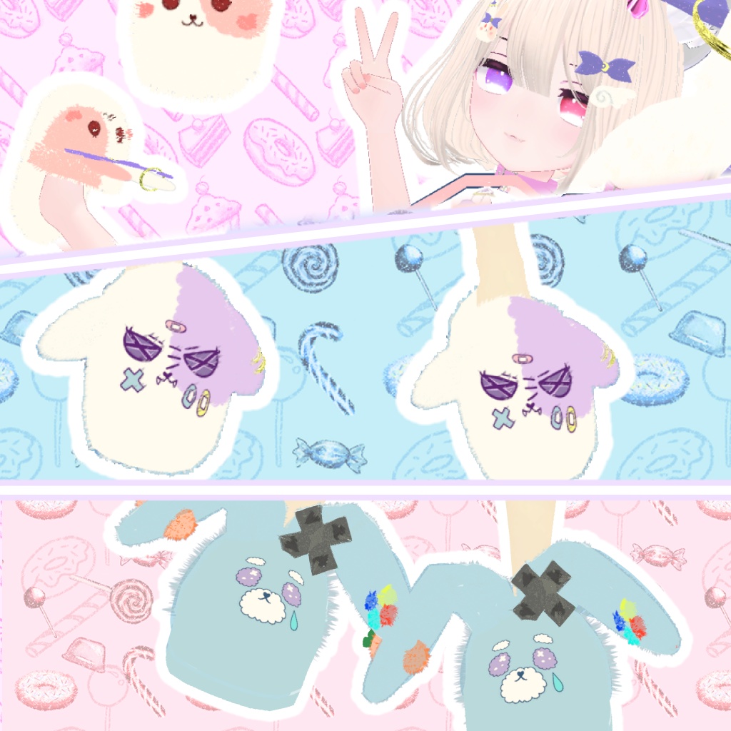 【VRC想定】Lee&Ray&Muu スリッパ