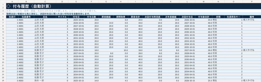 給与担当が本気で作った「有給管理シート Pro」