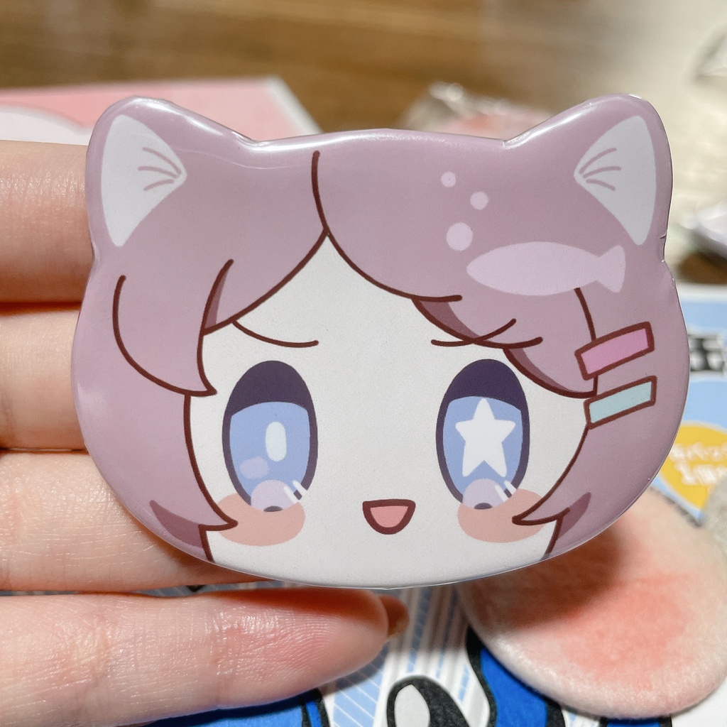 星野ニア　猫耳缶バッチ