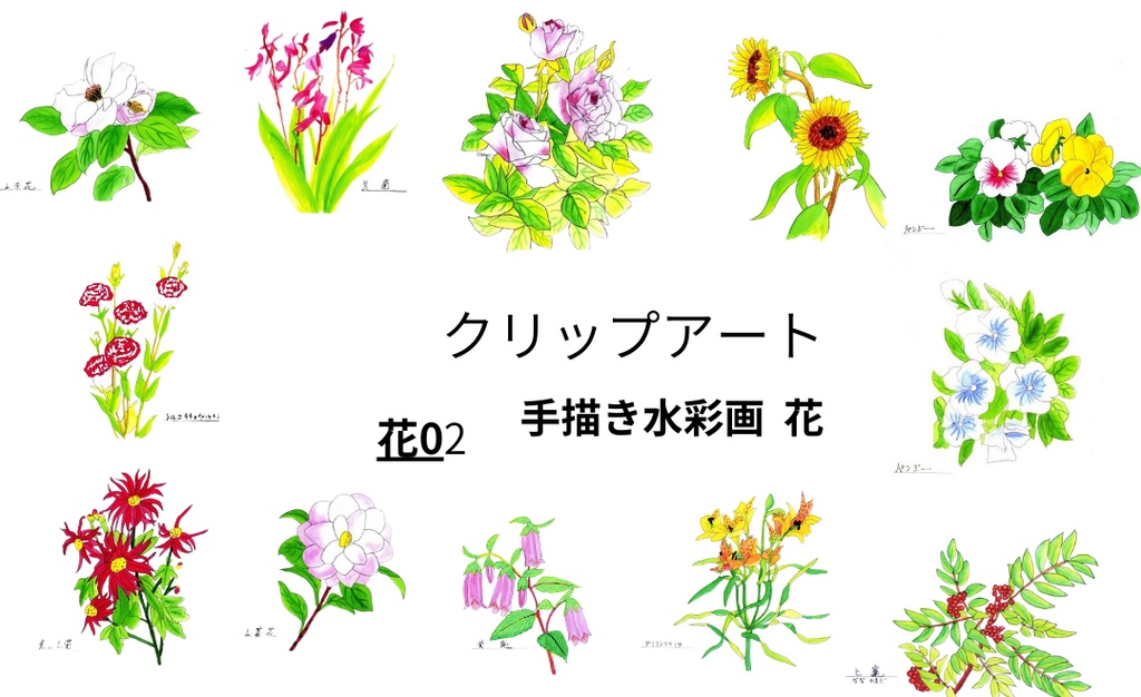 水彩画花のイラスト花03