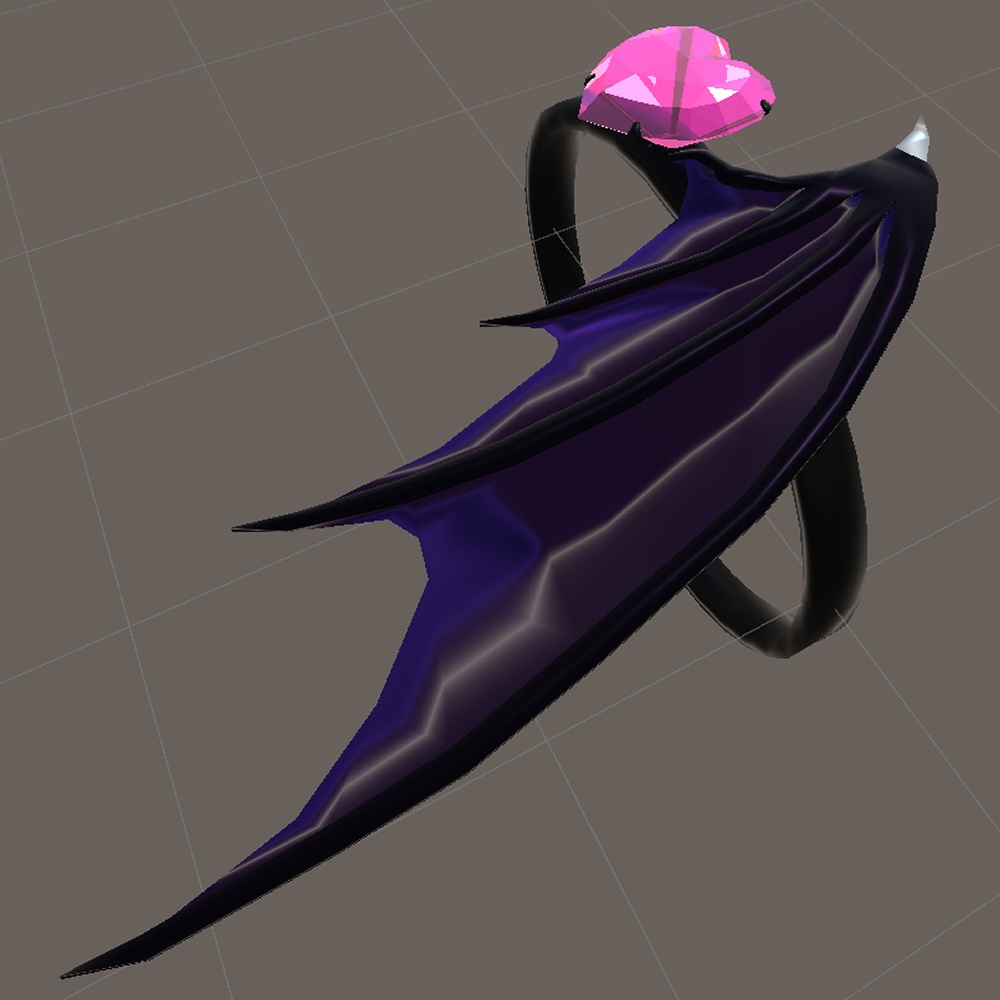 悪魔の羽リング【VRChat想定3Dモデル】