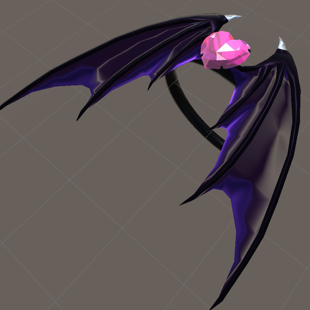 悪魔の羽リング【VRChat想定3Dモデル】