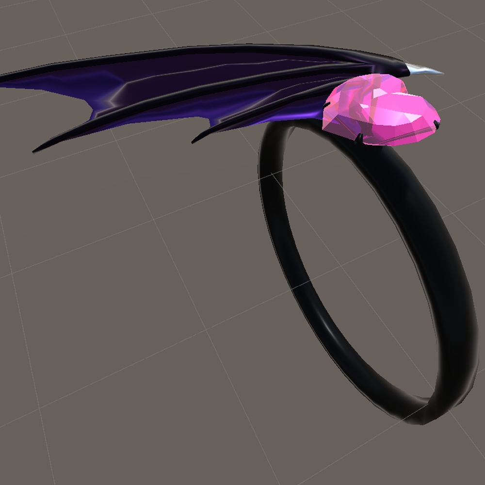 悪魔の羽リング【VRChat想定3Dモデル】