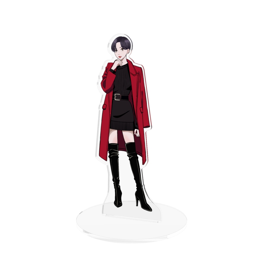 ブリザーブド・フラワーアクリルスタンド　吉野一頼（赤コート）
