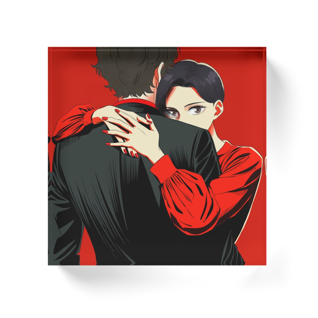 アクリルブロック/吉野一頼(赤背景)