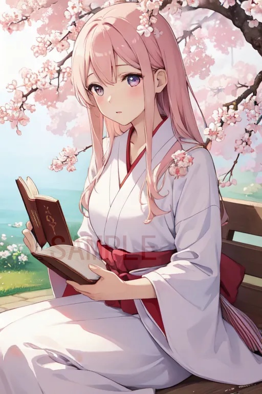 お花見　着物　美少女