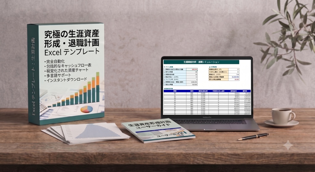 一生涯の資産形成・退職計画Excelテンプレート＆スプレッドシート（老後資金の不安をゼロに！）