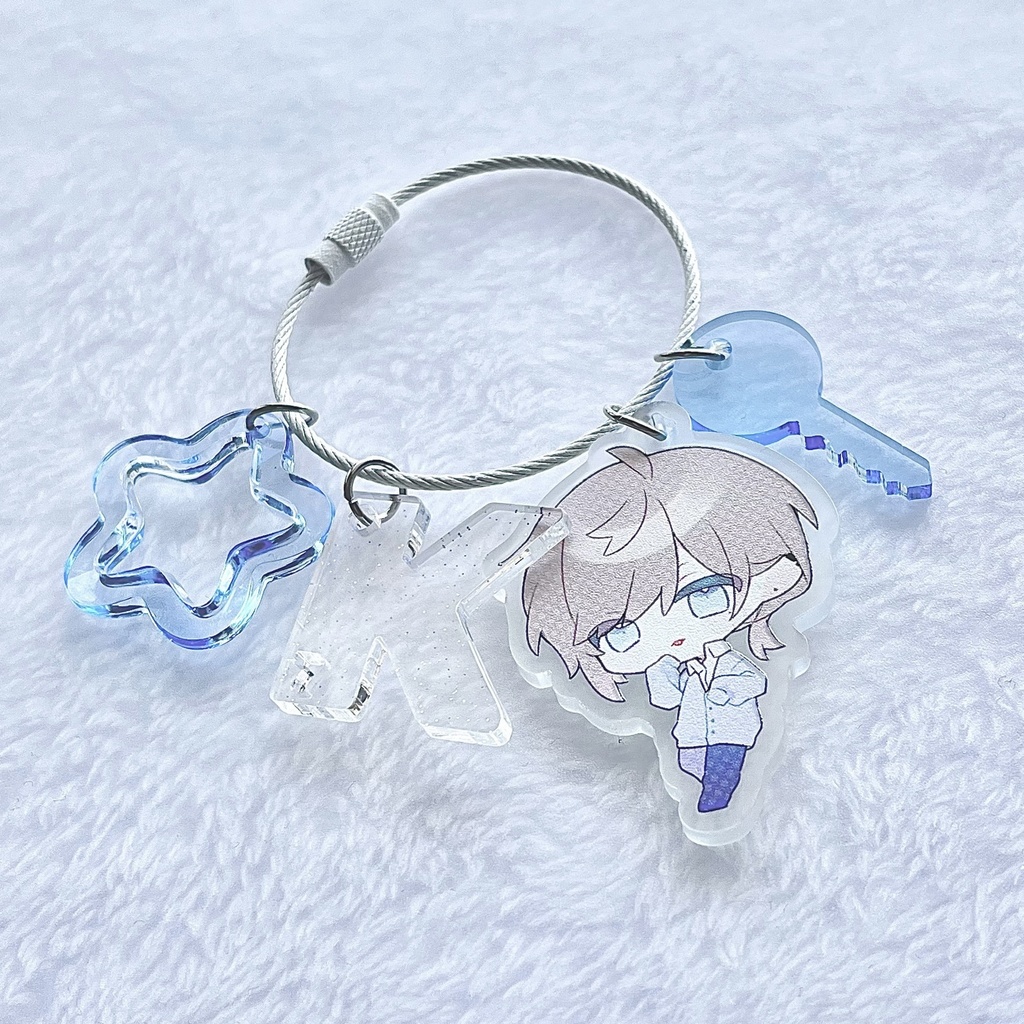 【非公式】ロッカーキー風 4連キーホルダー【学パロ】