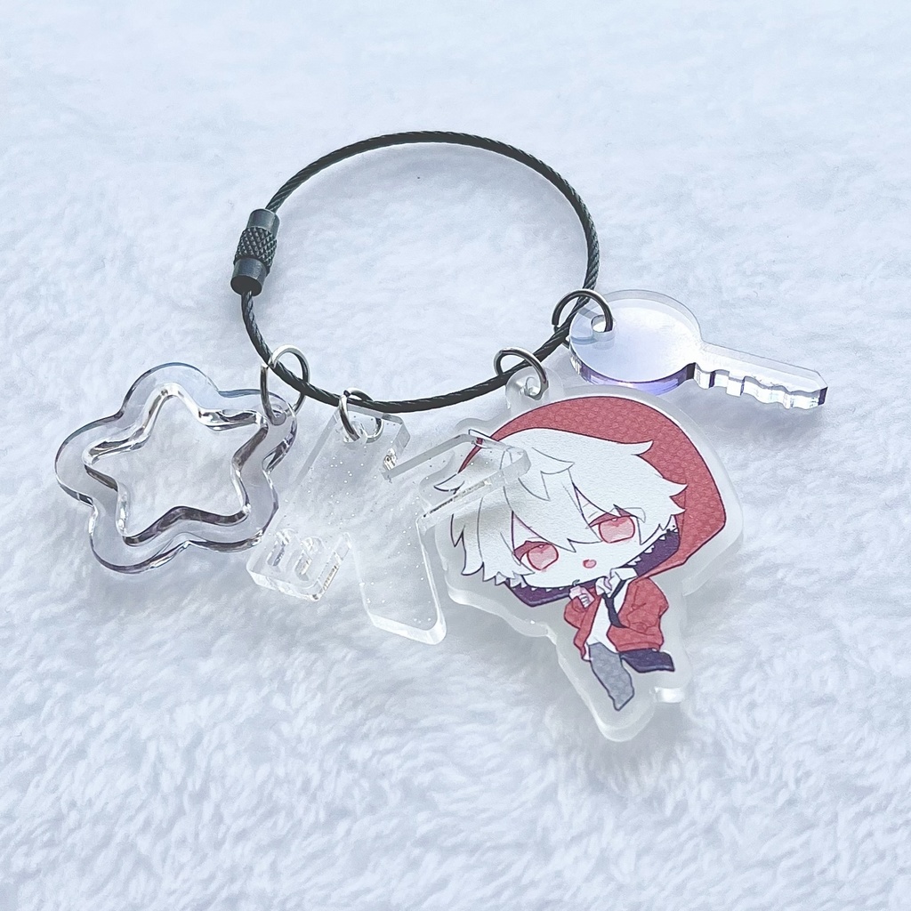 【非公式】ロッカーキー風 4連キーホルダー【学パロ】