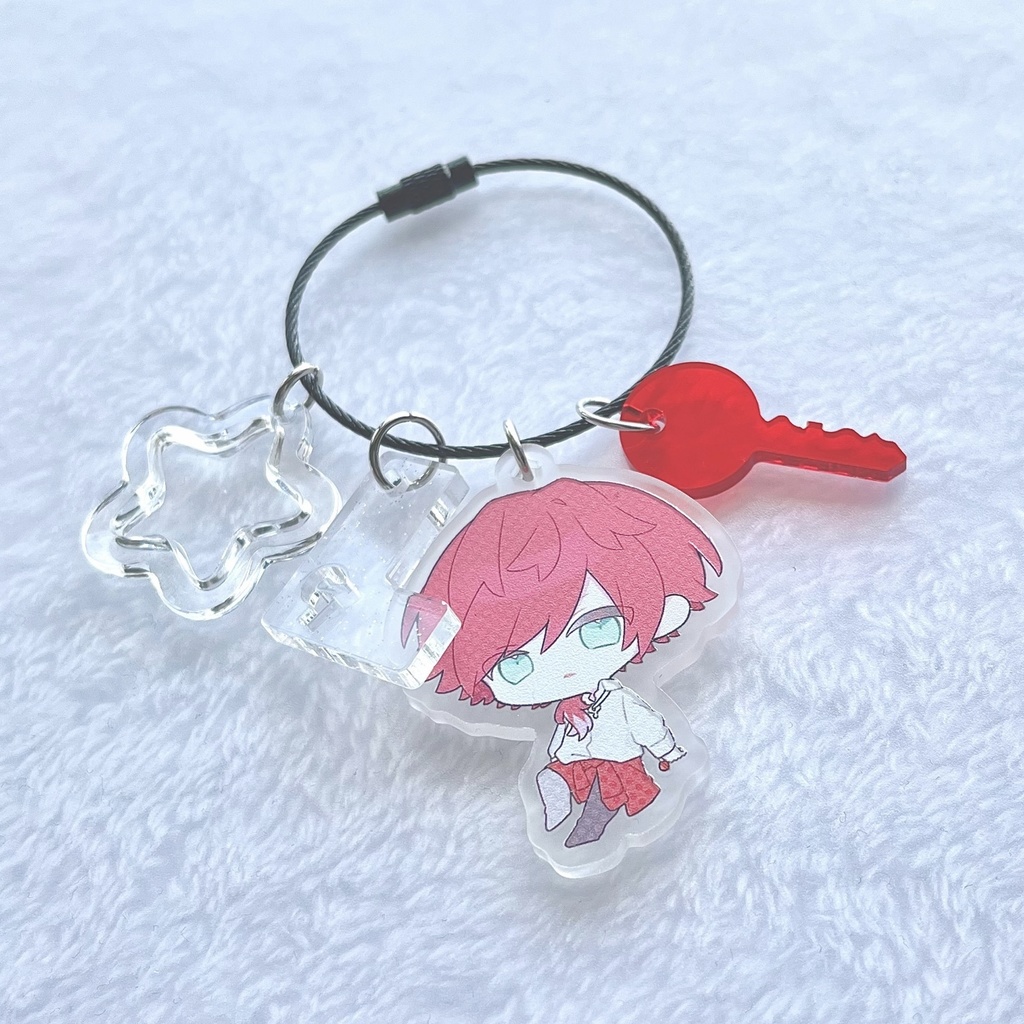 【非公式】ロッカーキー風 4連キーホルダー【学パロ】